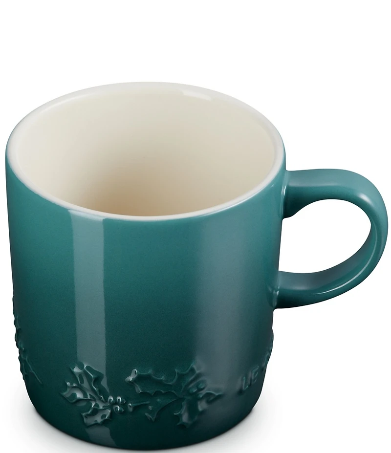 Le Creuset Stoneware Holly Collection Coffee Mug, 12- oz