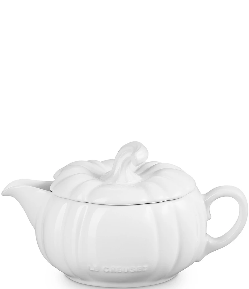 Le Creuset Stoneware Pumpkin Gravy Boat with Lid, 14 oz.