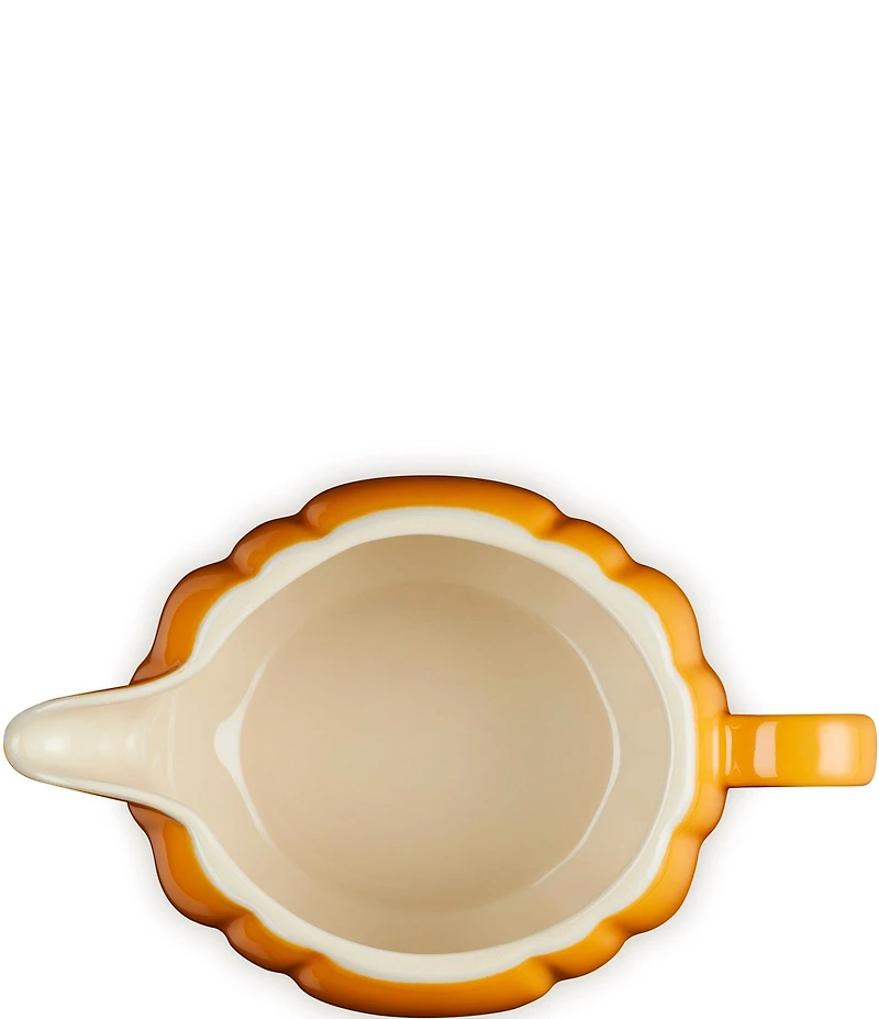 Le Creuset Stoneware Pumpkin Gravy Boat with Lid, 14 oz.