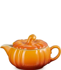 Le Creuset Stoneware Pumpkin Gravy Boat with Lid, 14 oz.