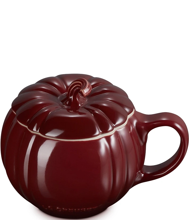 Le Creuset Stoneware Pumpkin Mug with Lid, 14-oz.