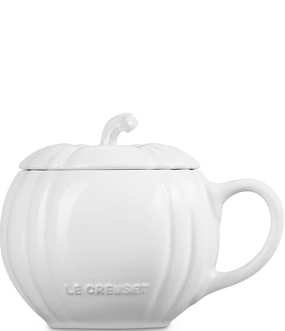 Le Creuset Stoneware Pumpkin Novelty Mug with Lid, 14-oz.