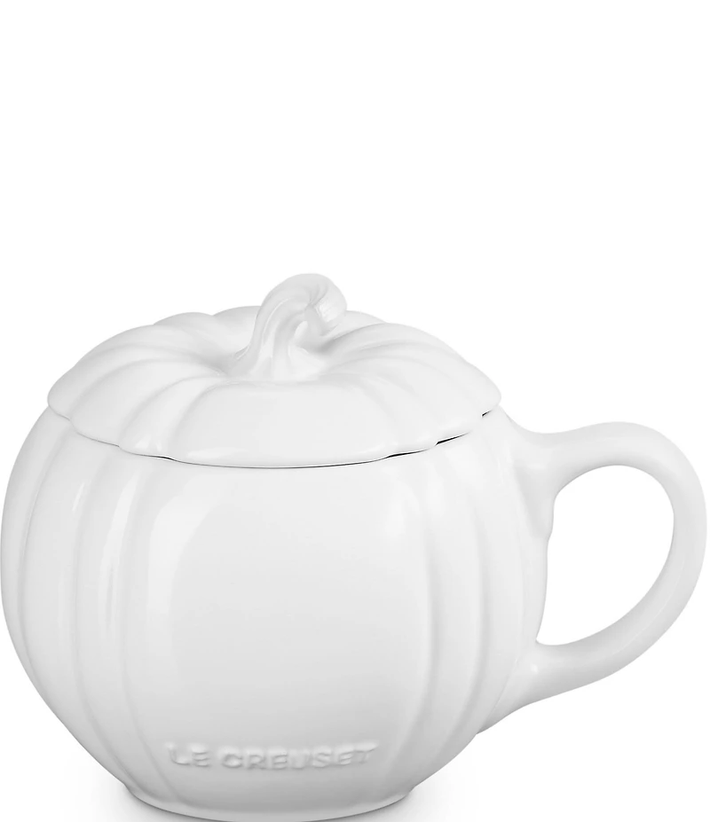 Le Creuset Stoneware Pumpkin Mug with Lid, 14-oz.