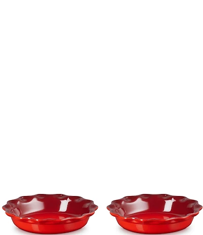 Le Creuset Stoneware Set of 2 Heritage Fluted Pie Dish, 9-in.