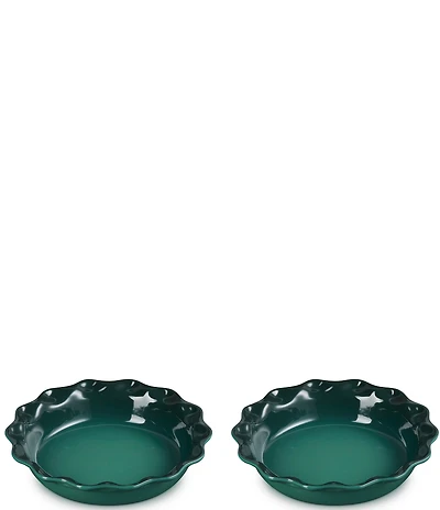 Le Creuset Stoneware Set of 2 Heritage Fluted Pie Dish, 9-in.
