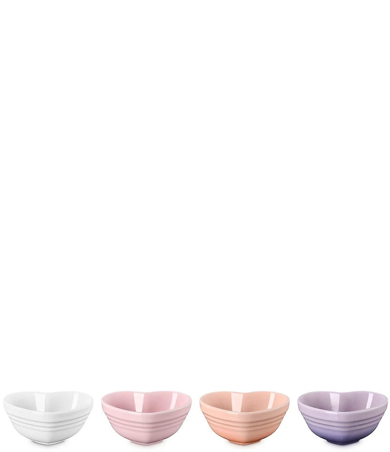 Le Creuset Stoneware Set Of 4 Heart Mini Bowl