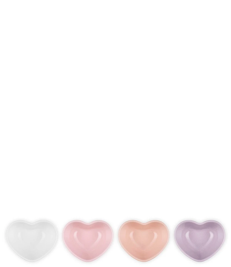 Le Creuset Stoneware Set Of 4 Heart Mini Bowl