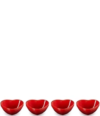 Le Creuset Stoneware Set Of 4 Heart Mini Bowl