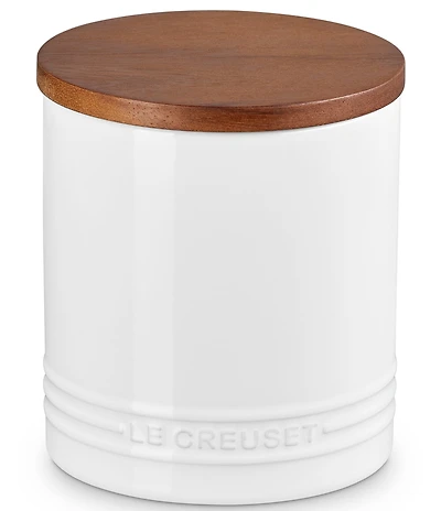Le Creuset Stoneware Signature Canister with Wood Lid
