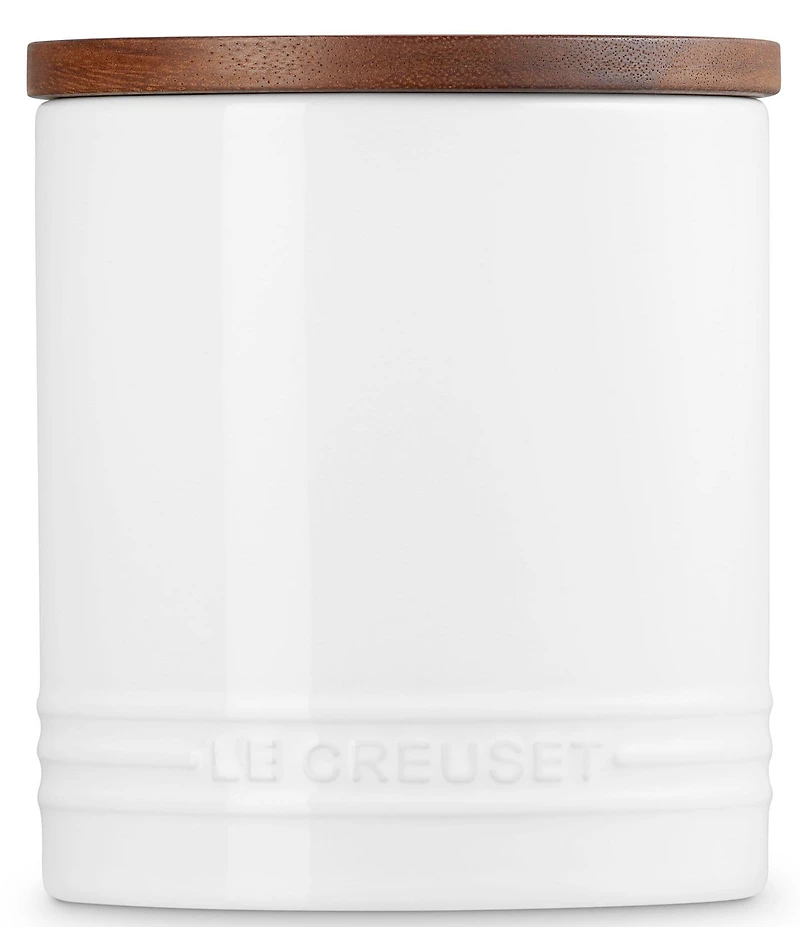 Le Creuset Stoneware Signature Canister with Wood Lid