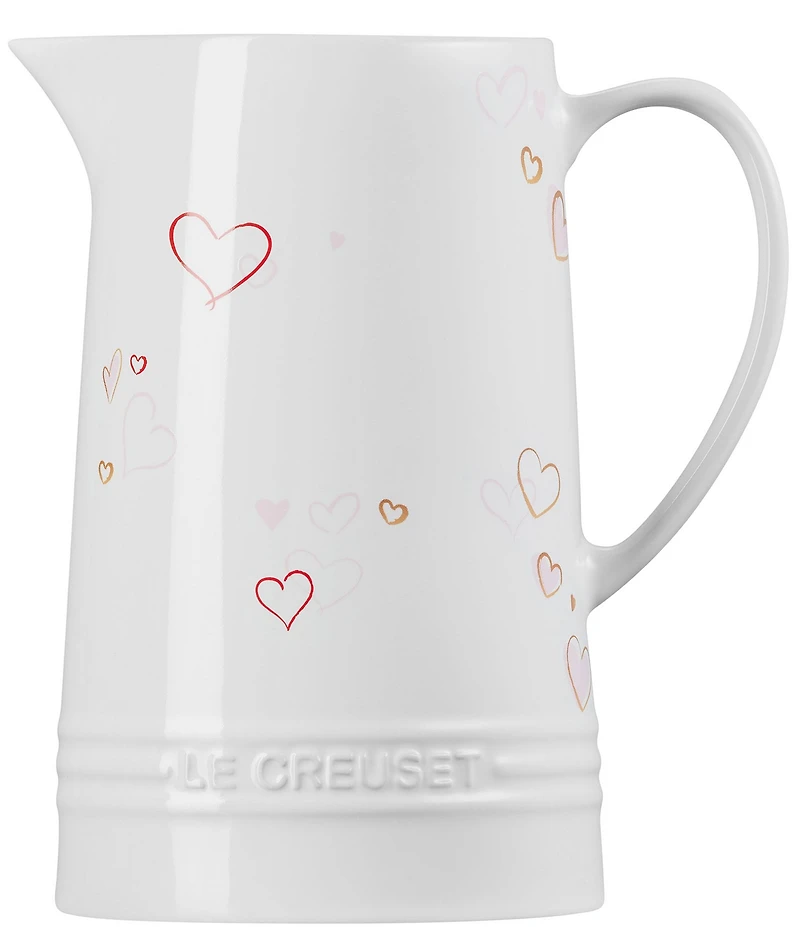 Le Creuset Stoneware Signature Pitcher Mon Coeur Hearts 1.6-Quart