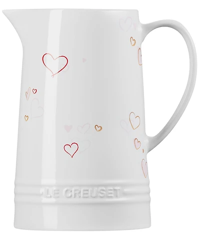 Le Creuset Stoneware Signature Pitcher Mon Coeur Hearts 1.6-Quart
