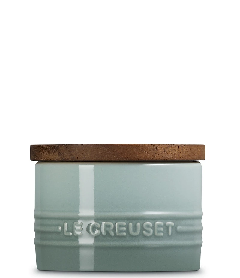 Le Creuset Stoneware Signature Salt Cellar with Wood Lid, 7-oz.
