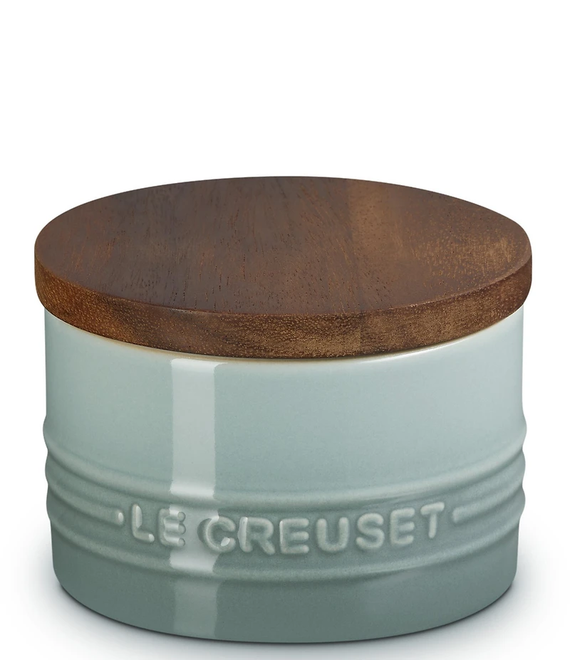 Le Creuset Stoneware Signature Salt Cellar with Wood Lid, 7-oz.