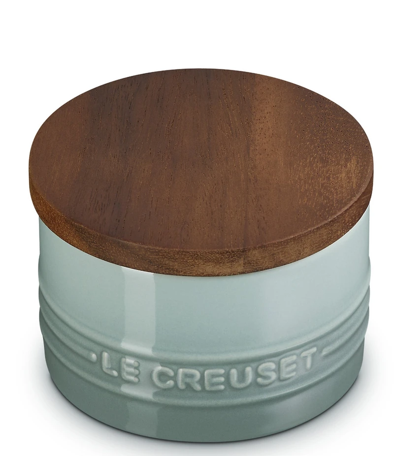 Le Creuset Stoneware Signature Salt Cellar with Wood Lid, 7-oz.