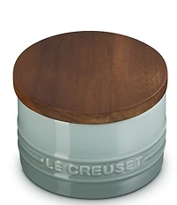 Le Creuset Stoneware Signature Salt Cellar with Wood Lid, 7-oz.