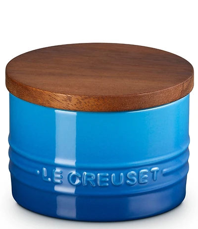 Le Creuset Stoneware Signature Salt Cellar with Wood Lid, 7-oz.