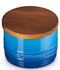 Le Creuset Stoneware Signature Salt Cellar with Wood Lid, 7-oz.