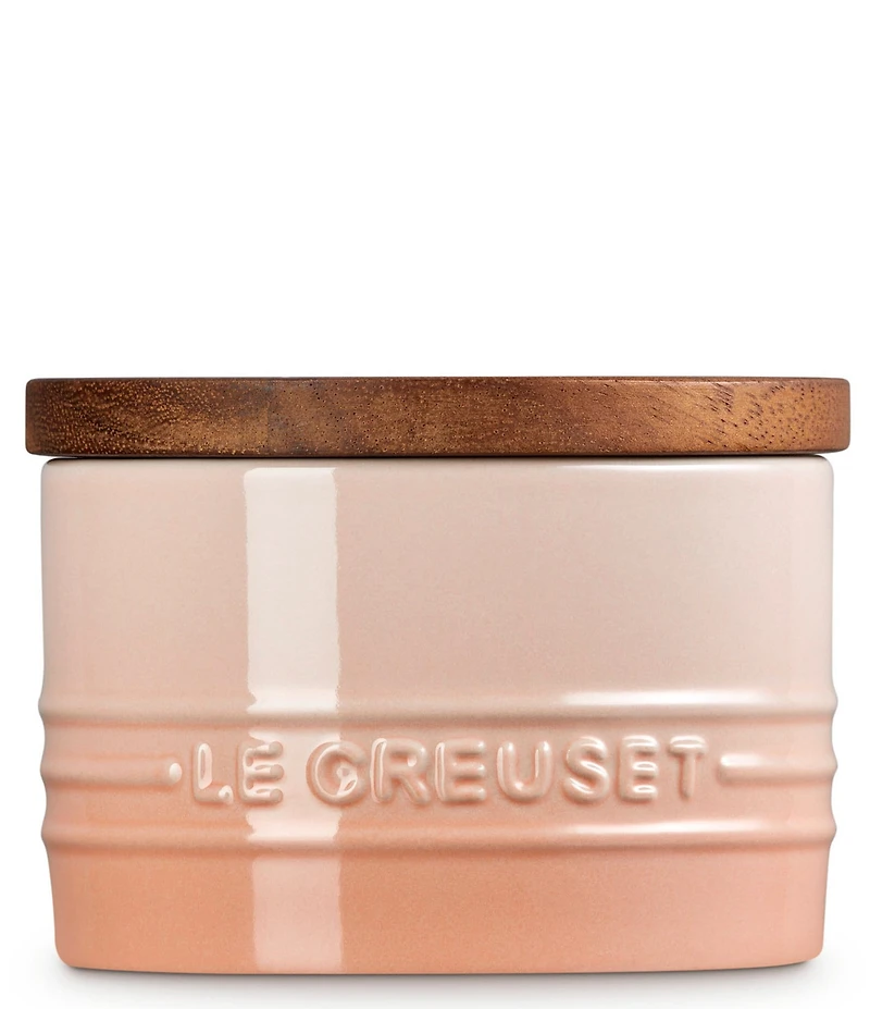 Le Creuset Stoneware Signature Salt Cellar with Wood Lid, 7-oz.