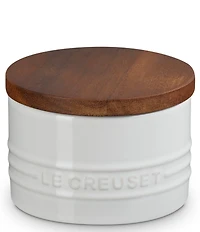 Le Creuset Stoneware Signature Salt Cellar with Wood Lid, 7-oz.