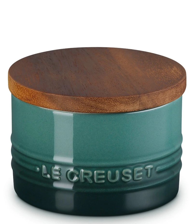Le Creuset Stoneware Signature Salt Cellar with Wood Lid, 7-oz.