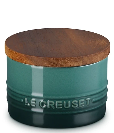 Le Creuset Stoneware Signature Salt Cellar with Wood Lid, 7-oz.