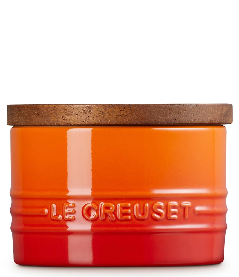 Le Creuset Stoneware Signature Salt Cellar with Wood Lid, 7-oz.
