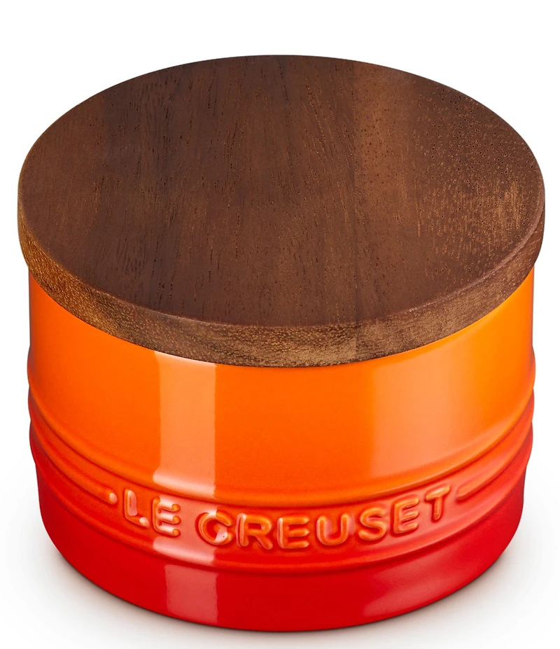 Le Creuset Stoneware Signature Salt Cellar with Wood Lid, 7-oz.