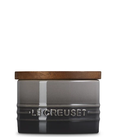 Le Creuset Stoneware Signature Salt Cellar with Wood Lid, 7-oz.