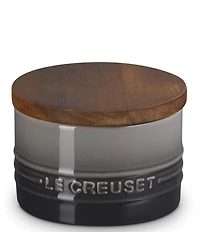 Le Creuset Stoneware Signature Salt Cellar with Wood Lid, 7-oz.