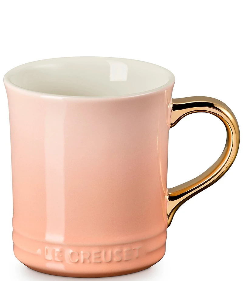 Le Creuset Stoneware Gold Metallic Handle Mug