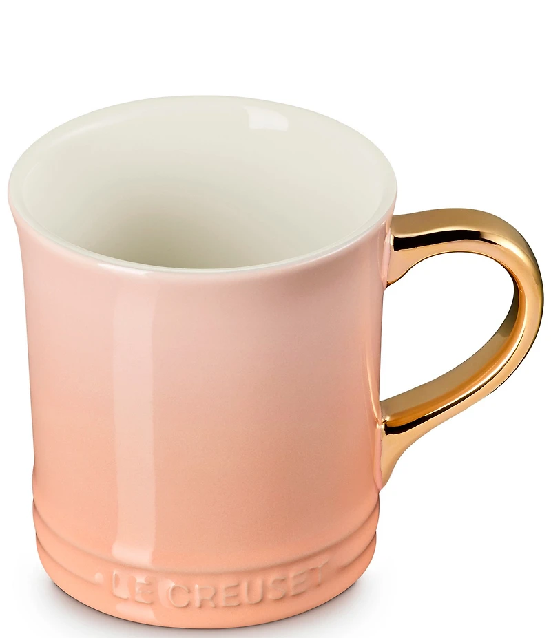 Le Creuset Stoneware Gold Metallic Handle Mug