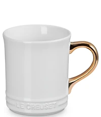 Le Creuset Stoneware Gold Metallic Handle Mug