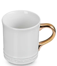 Le Creuset Stoneware Gold Metallic Handle Mug
