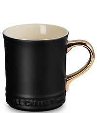 Le Creuset Stoneware Gold Metallic Handle Mug
