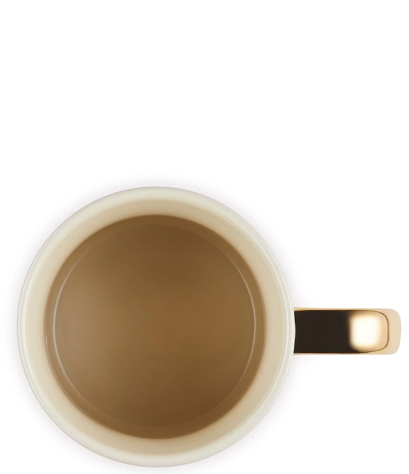 Le Creuset Stoneware Gold Metallic Handle Mug