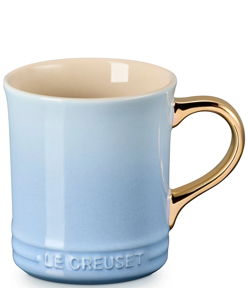 Le Creuset Stoneware Gold Metallic Handle Mug