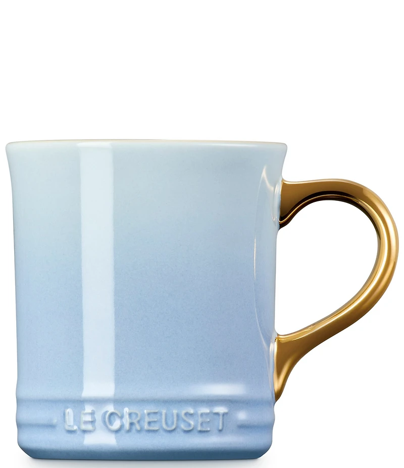 Le Creuset Stoneware Gold Metallic Handle Mug