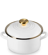 Le Creuset Enamel on Steel Petite Stockpot with Gold Rim, 3.8 Qt.