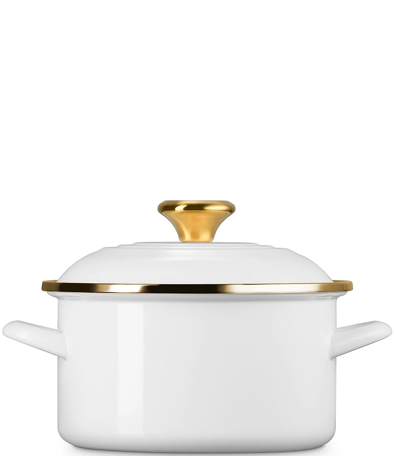 Le Creuset Enamel on Steel Petite Stockpot with Gold Rim, 3.8 Qt.