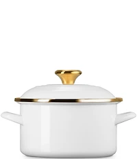 Le Creuset Enamel on Steel Petite Stockpot with Gold Rim, 3.8 Qt.