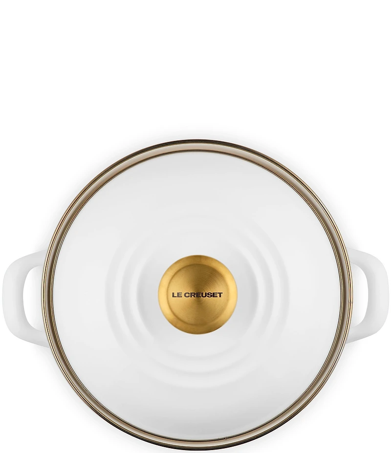 Le Creuset Enamel on Steel Petite Stockpot with Gold Rim, 3.8 Qt.
