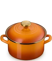 Le Creuset Enamel on Steel Petite Stockpot with Gold Rim