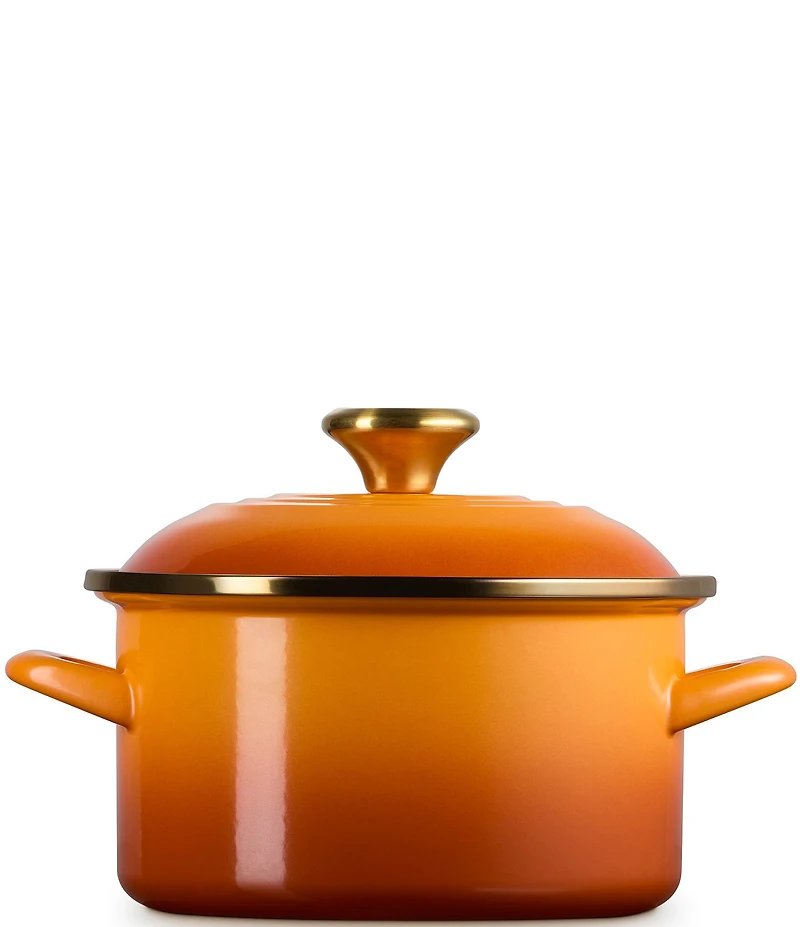 Le Creuset Enamel on Steel Petite Stockpot with Gold Rim