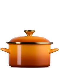 Le Creuset Enamel on Steel Petite Stockpot with Gold Rim