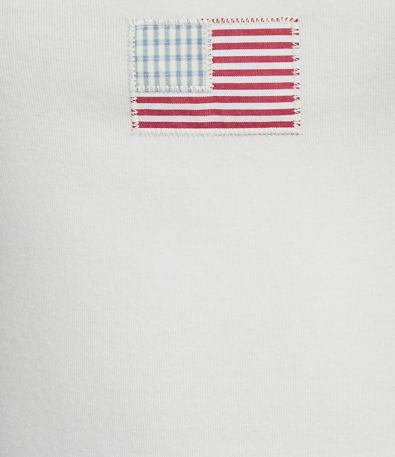 Le Lis American Flag Whipstitch Trim Tank Top