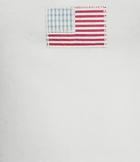 Le Lis American Flag Whipstitch Trim Tank Top