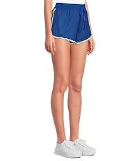 Le Lis Low Rise Lace Trim Track Shorts