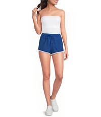 Le Lis Low Rise Lace Trim Track Shorts