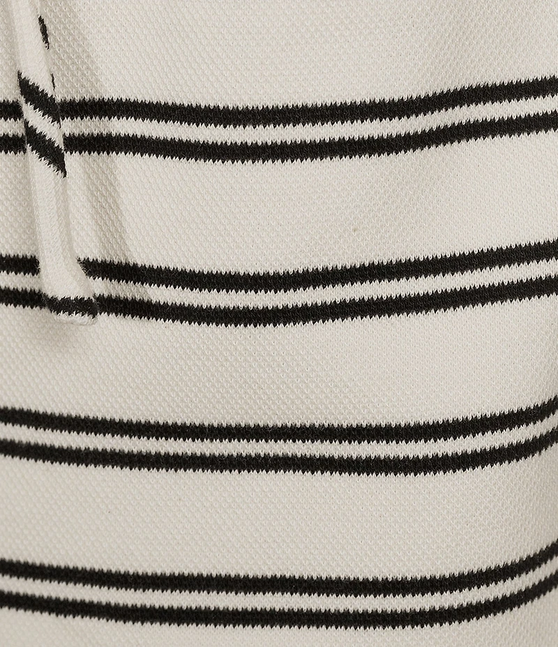 Le Lis Low Rise Textured Knit Striped Track Shorts